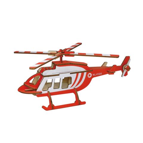 Woodcraft Hölzernes 3D Puzzle Transport Hubschrauber