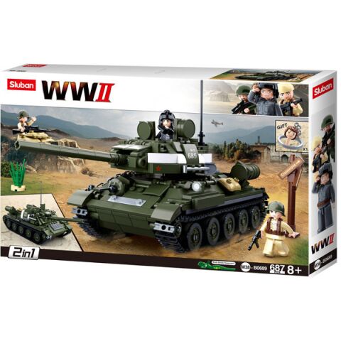 Sluban WWII M38-B0689 sowjetischer Panzer T-34/85 2in1