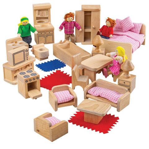 Bigjigs Toys Hausmöbel-Set und Familienfiguren
