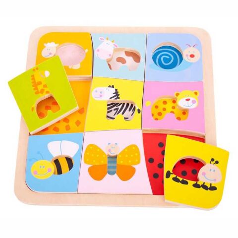 Bigjigs Toys Holzpuzzle 9 Tiere
