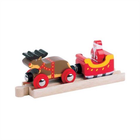Bigjigs Rail Weihnachtsschlitten + Schiene