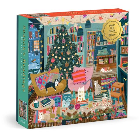 Galison Folienpuzzle Weihnachtsbuchhandlung 500 Teile