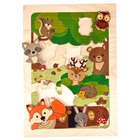 Hess Holzpuzzle Fuchs und Tiere aus dem Wald